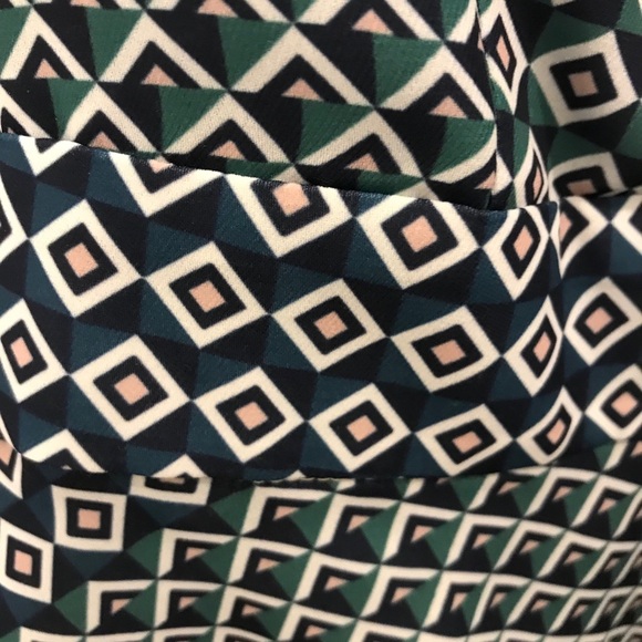 Parker Geometric Wrap Blouse tank XS green blue - Picture 8 of 10